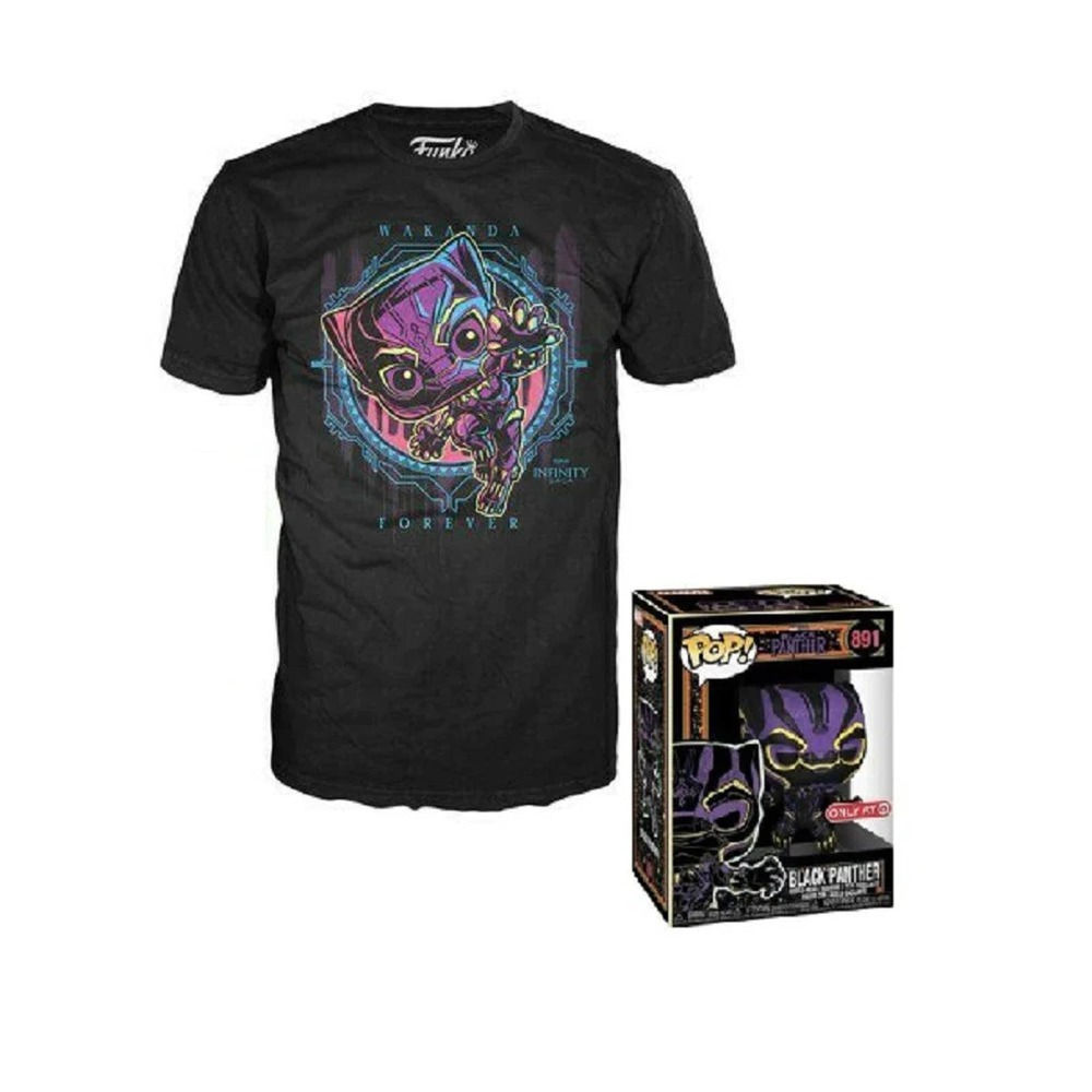 POP! and Tee Marvel Infinity Saga Black Panther  with Size Medium T-Shirt